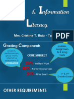 Edia & Nformation Iteracy: Mrs. Cristine T. Ruiz - Tapales