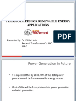 Transformers For Renewable Energy Applications