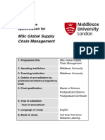 MSC Global Supply Chain Management Programme Specification 2017 2018