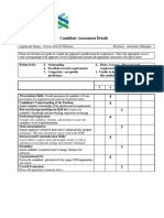 Candidate Assessment Details: Applicant Name:-Position: - Assistant Manager