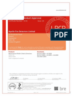 Certificate of Product Approval: Apollo Fire Detectors Limited