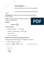 Mechanics of Liquids - 1