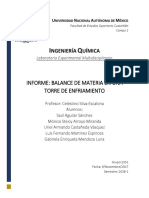 INFORME Balance de Materia y Energia de Una Torre de Enfriamiento