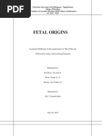 Fetal Origins: in Partial Fulfillment of The Requirements in The Child and Adolescent Learner and Learning Principles