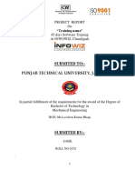 Submited To:-Punjab Technical University, Jalandhar: Project Report On 45 Days Software Training at INWOWIZ, Chandigarh