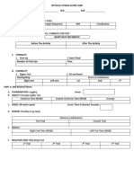 Physical Fitness Score Card Bmi