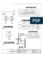 Column Reinforcement Schedule: Typical Beam Detail