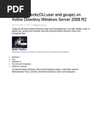 Create Objects (OU, User and Goups) On Active Directory Windows Server 2008 R2