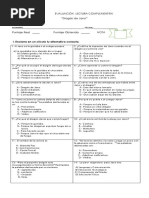 Evaluación Lectura Gragon de Jano Segundo Basico