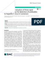 Performance Evaluation of Three Rapid Screening Assays For Detection of Antibodies To Hepatitis C Virus in Cameroon