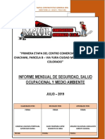 Informe Mensual de Seguridad, Salud Ocupacional y Medio Ambiente