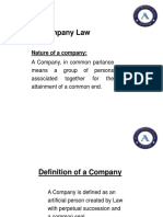 Company Law: Nature of A Company