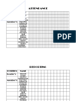 Attendance: Position Name Leader's