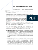 Requisitos Funcionamiento de Ambulancias