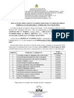 Relação de Aprovados e Classificados - Módulo Avançado 2019.2 - Turma de 3 e 5 Matutino