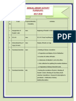 Annual Library Activity Plan (Alap) - 2017-2018