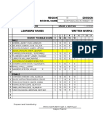 Class Record: Region Division School Name