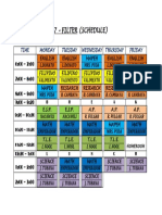 7 - Filter (Schedule) : Time Monday Tuesday Wednesday Thursday Friday