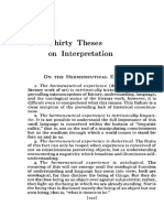 Thirty Theses On Interpretation (Richard Palmer)