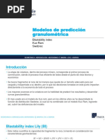 Modelos de Predicción Granulométrica: Blastability Index Kuz-Ram Swebrec