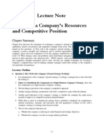 Chapter 4 Lecture Note Analyzing A Company's Resources and Competitive Position