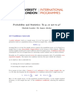 Probability and Statistics: To P, or Not To P?: Module Leader: DR James Abdey