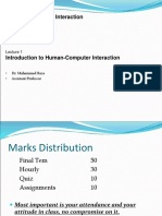 Human-Computer Interaction: - Dr. Muhammad Raza - Assistant Professor