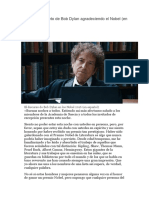 Bob Dylan. Discursos Premio Nobel de Literatura 2016.