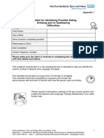 Feeding and Swallowing Checklist