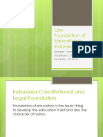 Law Foundation of Education in Indonesia