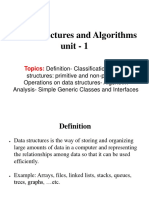 Data Structures and Algorithms Unit - 1: Topics