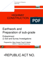 Report On Earthwork and Preparation of Sub-Grade