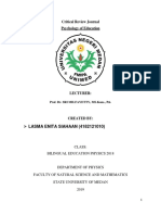 Critical Review Journal Psychology of Education: LASMA ENITA SIAHAAN (4182121010)