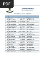 Lancer'S Convent: PGT Staff As On 11 SEP 2018