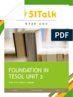 Foundation in Tesol Unit 2: Study of The English Language