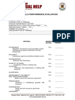 Ojt Skills Performance Evaluation: College of Engineering