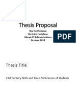 Thesis Proposal: Rey Neil Tuñacao Kent Ace Hortelano Marvie El Rolando Lobiano October, 2018