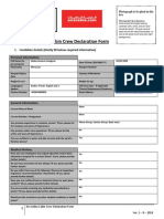 Cabin Crew Declaration Form: Application Number