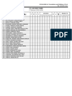 Bsed-4A (English) : Class Record