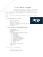 Operations Manual Table of Contents: 1. Introduction To The Manual