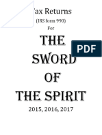 Tax Documents (990) of The Sword of The Spirit 2015-2017