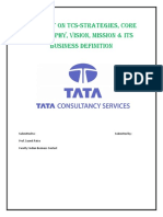 A Report On Tcs-Strategies, Core Philosophy, Vision, Mission & Its Business Definition