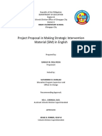 Project Proposal in Making Strategic Intervention Material (SIM) in English