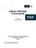 Essay Writing A Brief Guide: by David Rudd