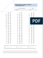 Hoja de Respuestas Eysenck Forma B