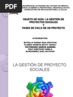 Objeto de Guía: La Gestión de Proyectos Sociales Y Fases de Ciclo de Un Proyecto