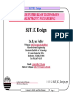 BJT IC Design: Rochester Institute of Technology Microelectronic Engineering