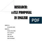 Research: Title Proposal in English