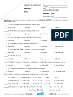 1st Long Test Math 8