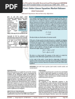 Application of First Order Linear Equation Market Balance